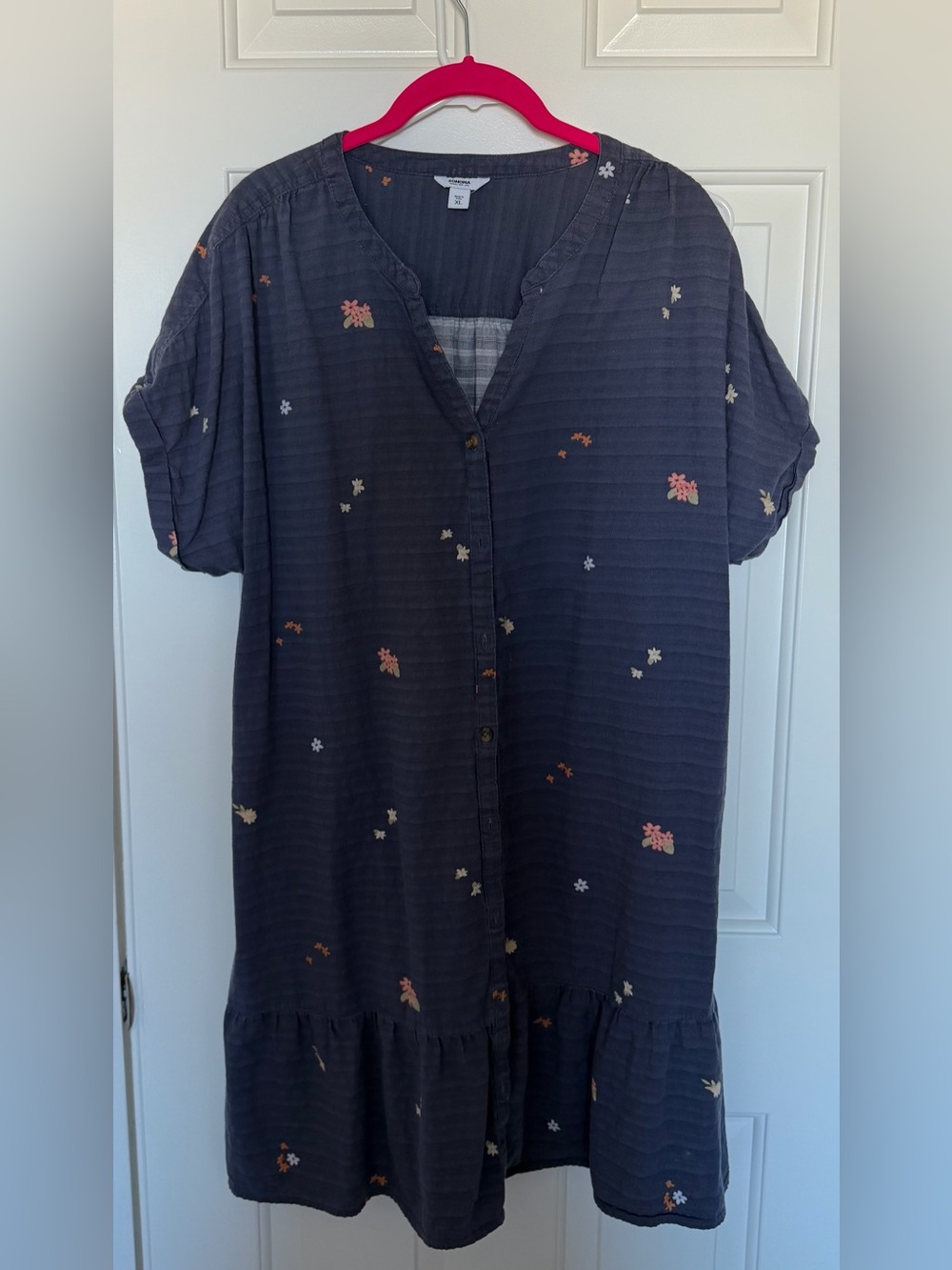 Sonoma Blue Floral Button-Front Dress